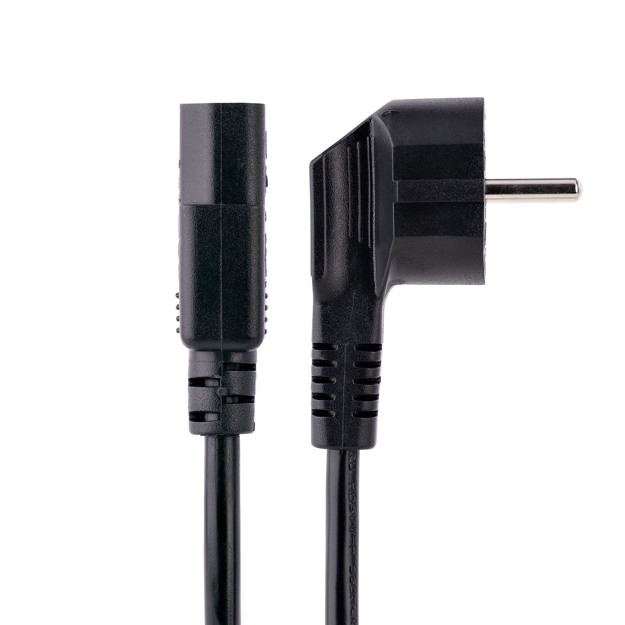 StarTech.com 1m Stroomkabel, 18AWG, EU Schuko naar C13 Voedingskabel, 250V 10A, Zwart, AC Vervangkabel, TV/Monitor Stroomkabel, Schuko CEE 7/7 naar IEC 60320 C13 Voedingskabel, PC Electriciteitssnoer - Afbeelding 3
