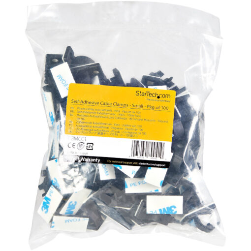 StarTech.com 100 Zelfklevende Kabelmanagement Clips, 5.5mm, Zwart, Netwerk/Ethernet/Bureau/Computer Kabelbeheer, Klevende Kabelhouders, Zelfklevende Klem, Nylon, UL/94V-2 Brandklasse - Afbeelding 9