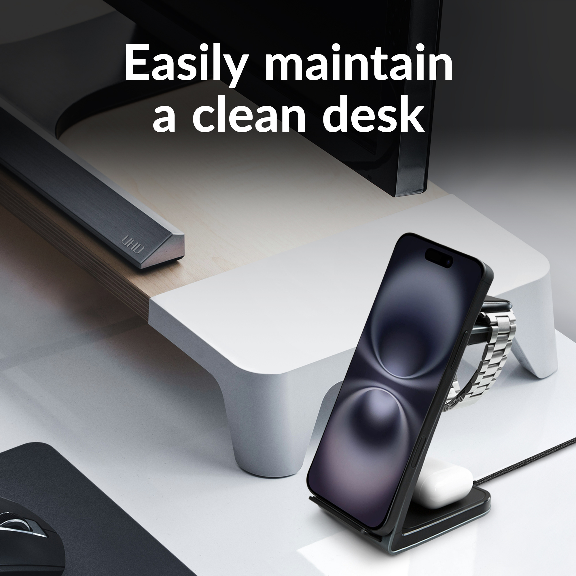 Mobilize 3in1 Aluminium Wireless Charger Station 15W - Afbeelding 3