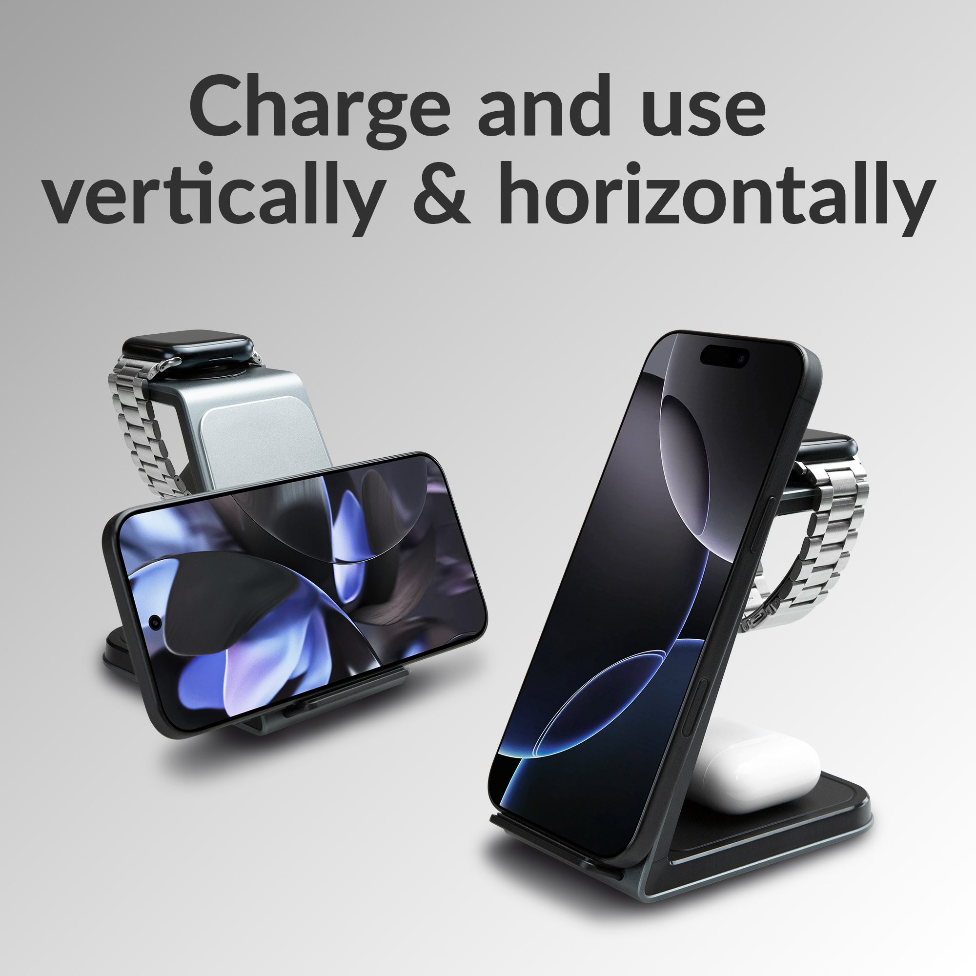 Mobilize 3in1 Aluminium Wireless Charger Station 15W - Afbeelding 5