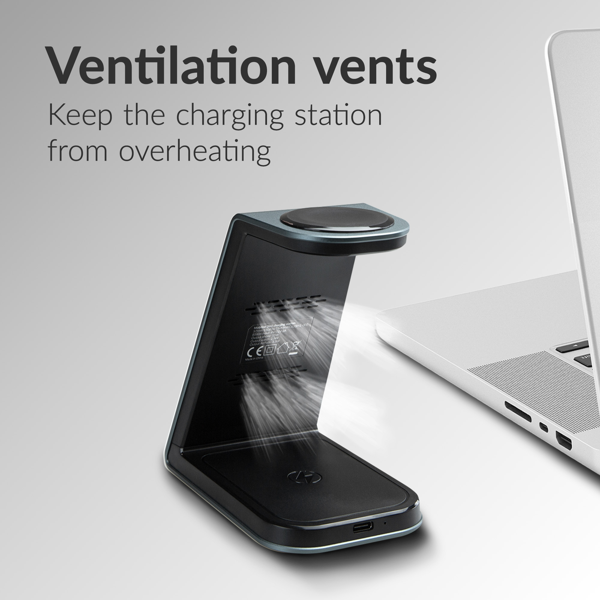 Mobilize 3in1 Aluminium Wireless Charger Station 15W - Afbeelding 6