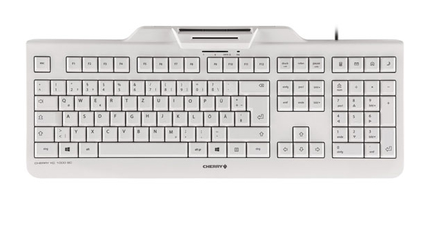 CHERRY KC 1000 SC toetsenbord Universeel USB AZERTY Belgisch Wit
