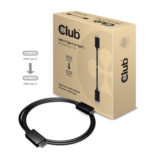 CLUB3D USB Type-C Gen 2 actieve kabel - 4K60Hz, 10Gbps(data) Opladen op 100W M/V 1 m ook geschikt voor Apple Macs - Afbeelding 4