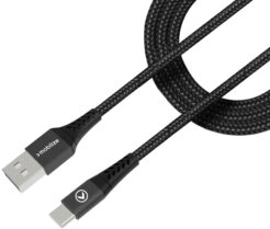 Mobilize Strong Nylon Cable USB to USB-C 2m. 15W Black