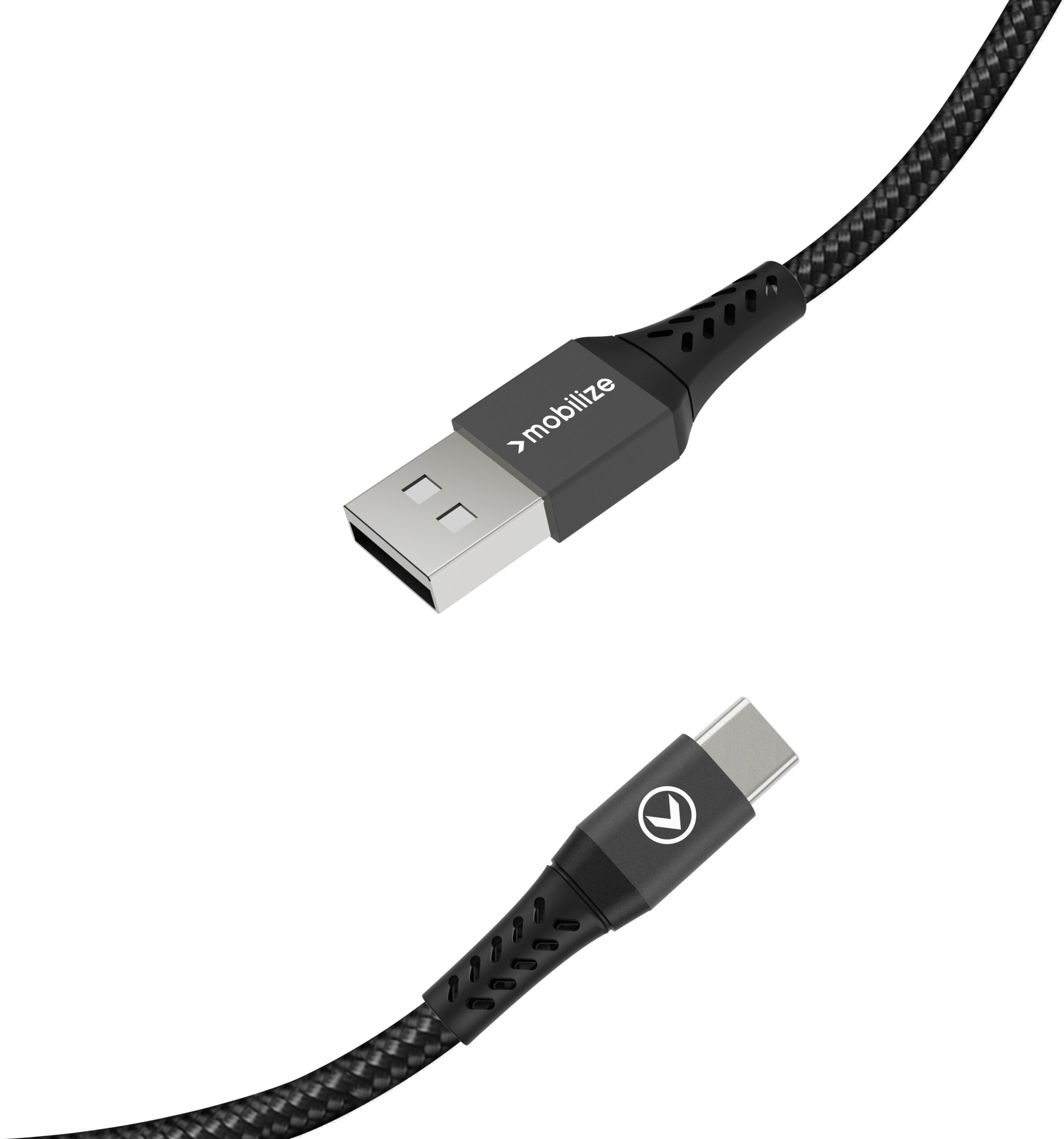 Mobilize Strong Nylon Cable USB to USB-C 2m. 15W Black - Afbeelding 2