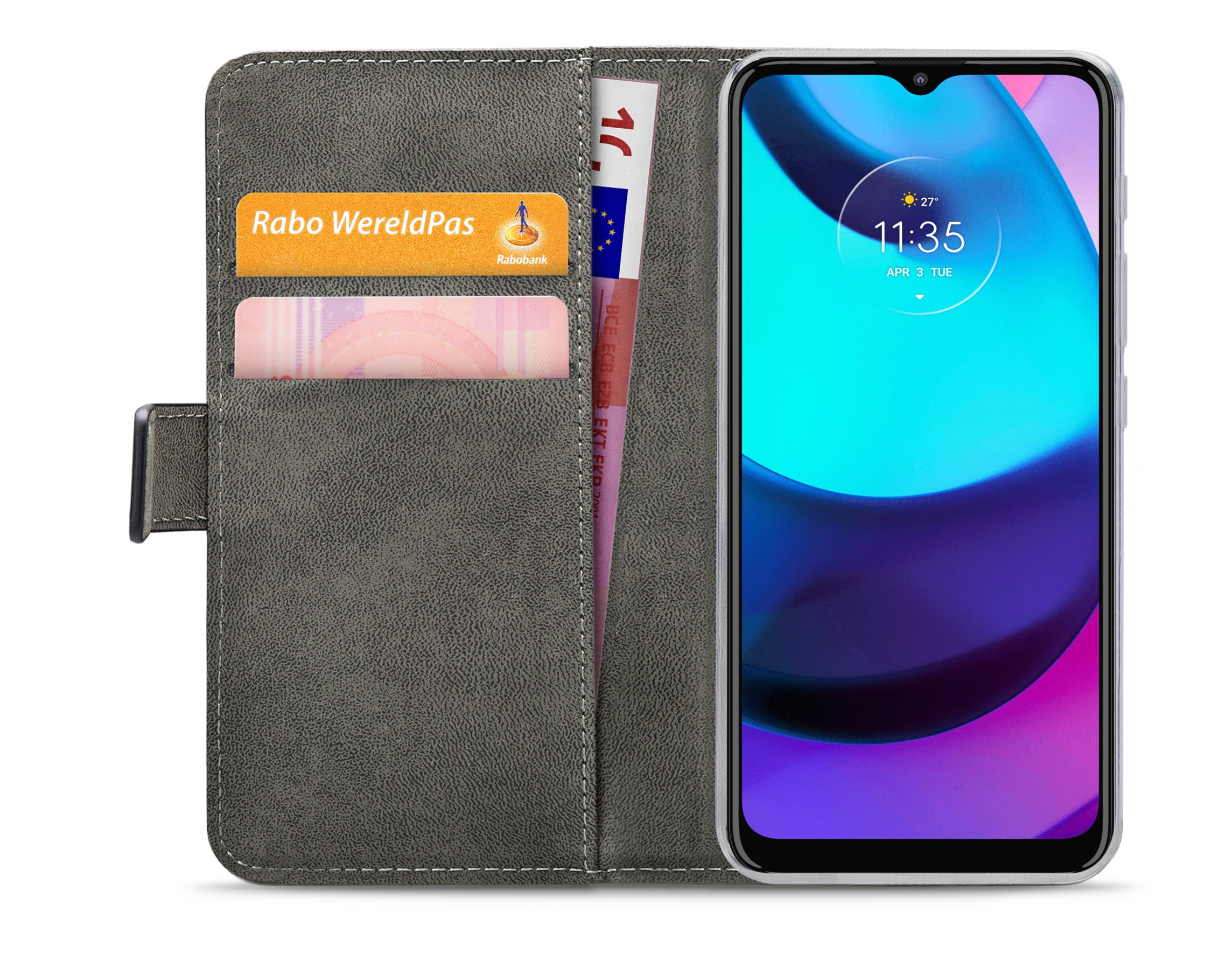 Mobilize Classic Gelly Wallet Book Case Motorola Moto E20 Black - Afbeelding 3