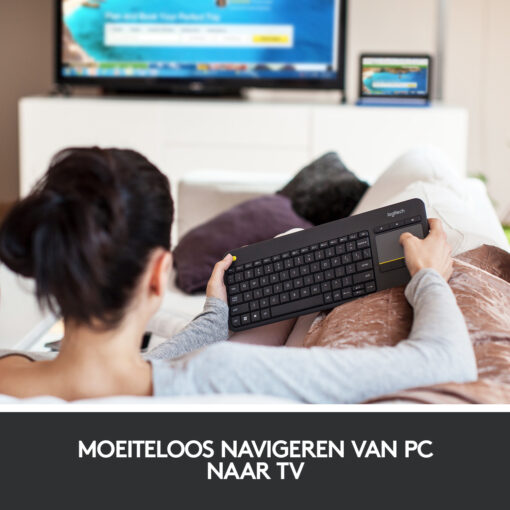 Logitech K400 Plus Tv toetsenbord Universeel RF Draadloos QWERTY US International Zwart - Afbeelding 3