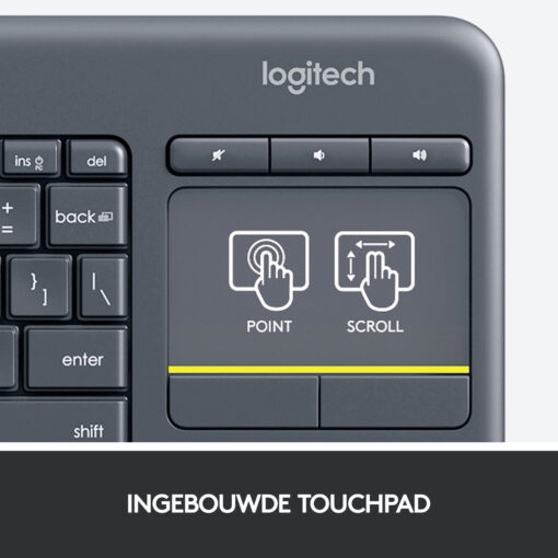 Logitech K400 Plus Tv toetsenbord Universeel RF Draadloos QWERTY US International Zwart - Afbeelding 6