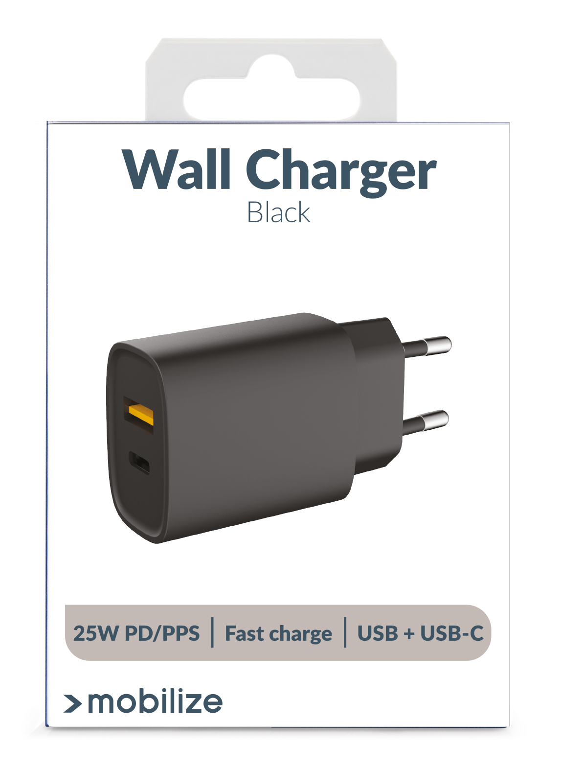Mobilize Wall Charger USB-C + USB 25W with PD/PPS Black - Afbeelding 7