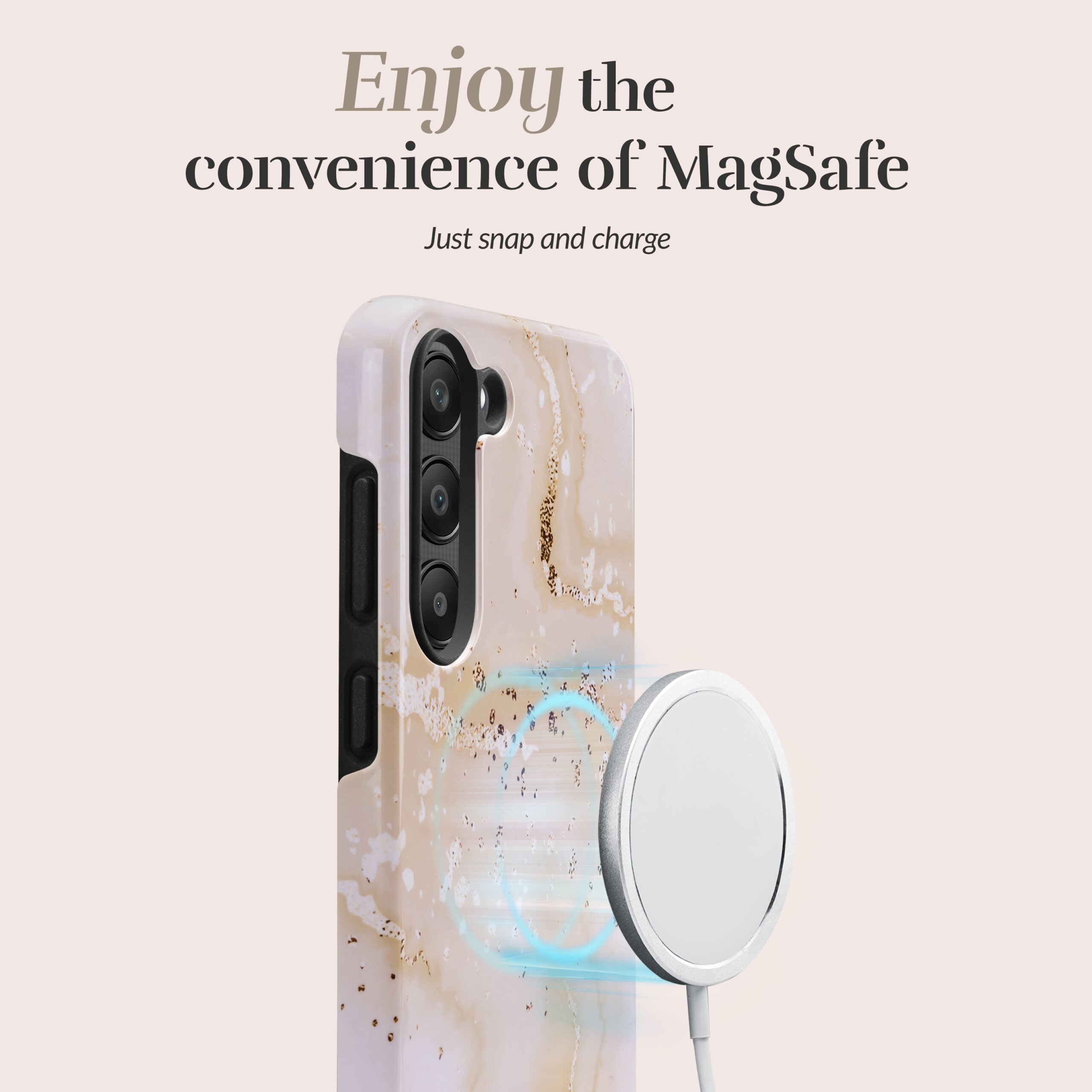 MIO Gold Marble Magsafe Compatible for Samsung S24 Ultra 5G - Afbeelding 2