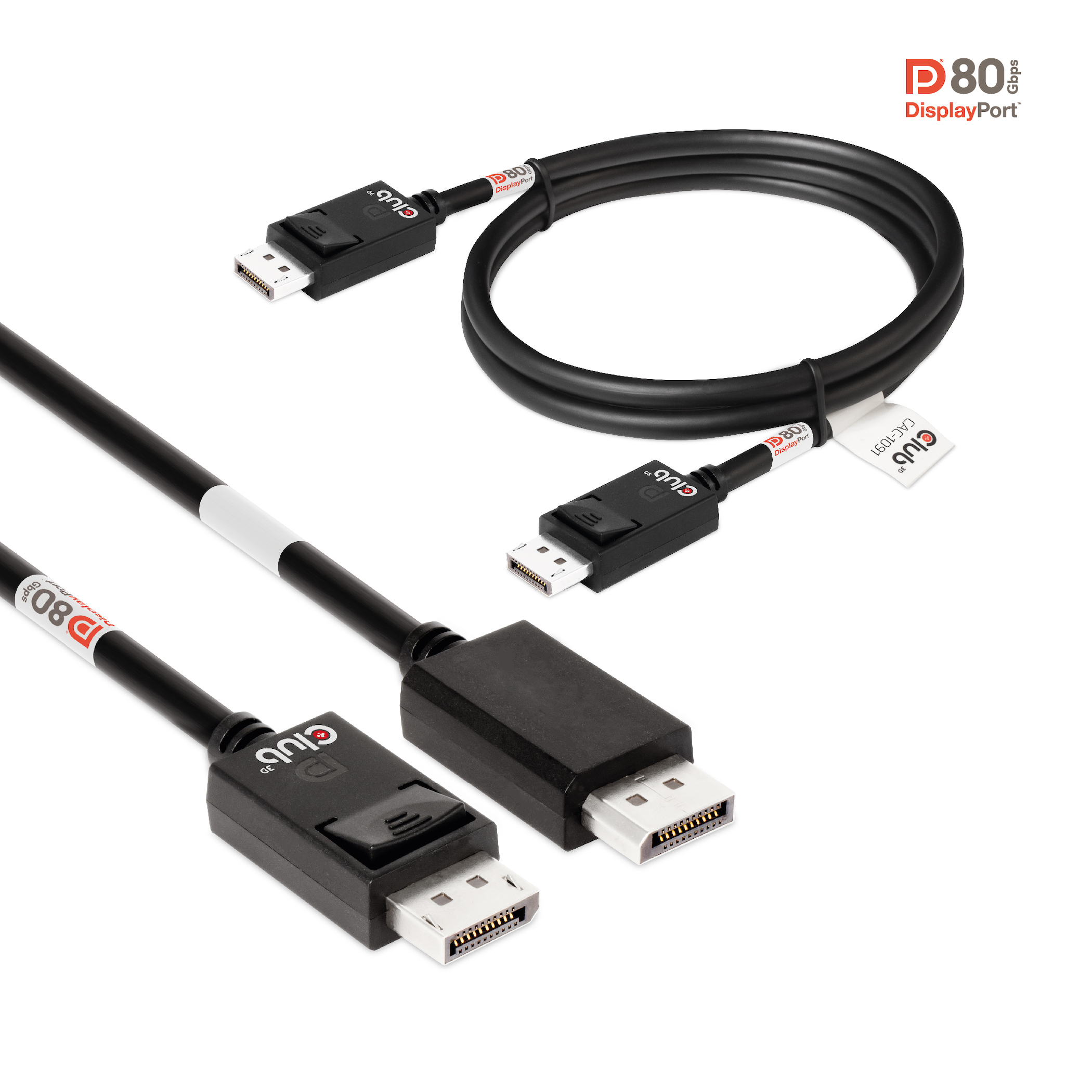 CLUB3D DisplayPort 2.1 Bi-Directional VESA DP80 Gecertificeerde kabel 4K240Hz, 8K60Hz or 10K30Hz M/M 1.2m/3.94ft - Afbeelding 8