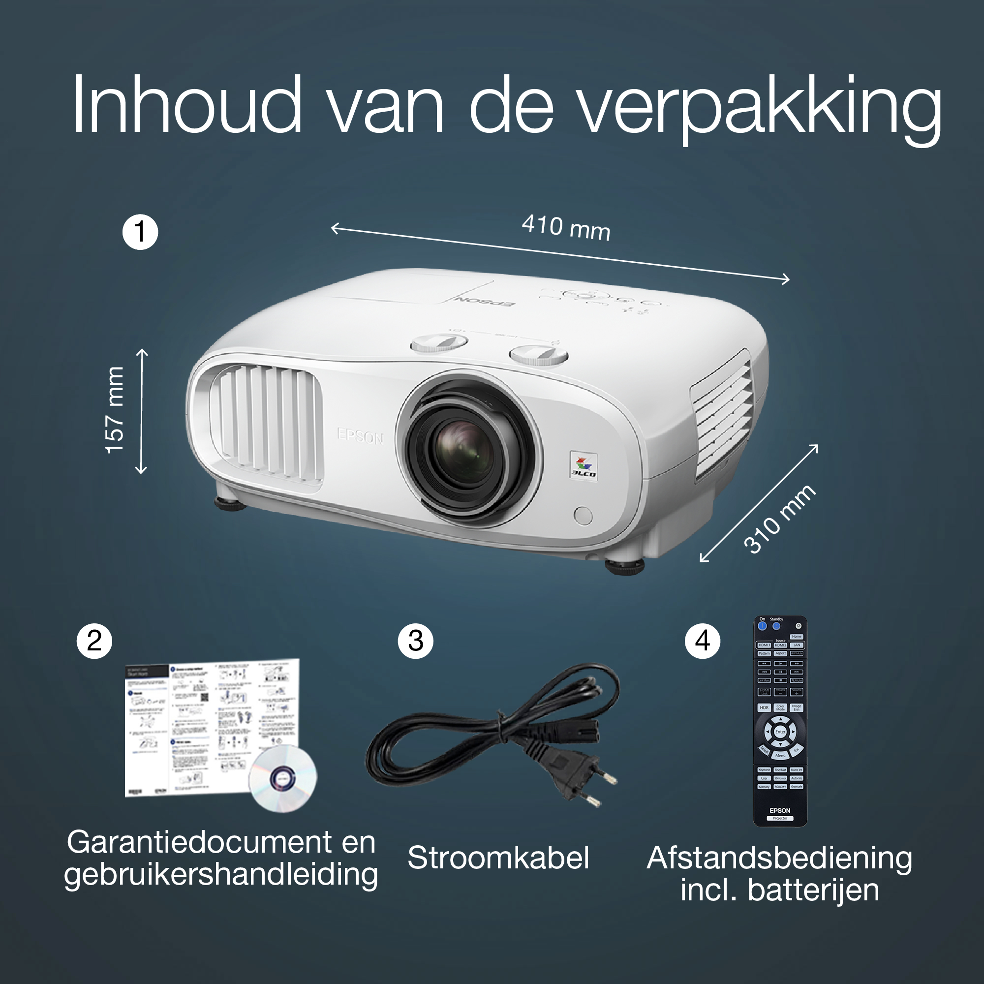 Epson EH-TW7000 4K PRO-UHD-projector, 3000 lumen, scherm van maximaal 500 inch - Afbeelding 4