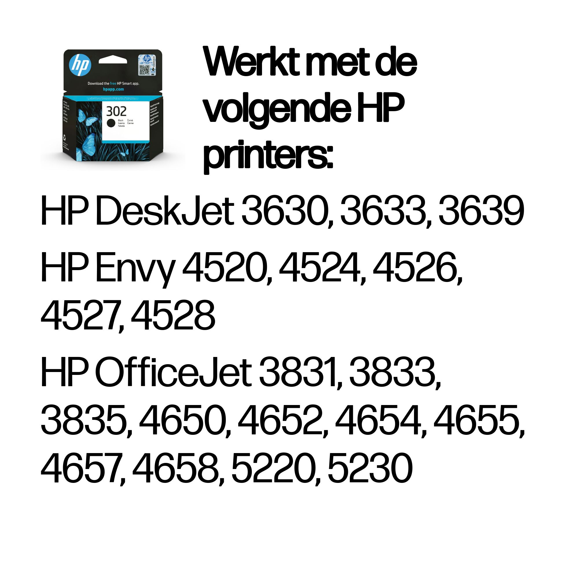 HP 302 originele zwarte inktcartridge - Afbeelding 3