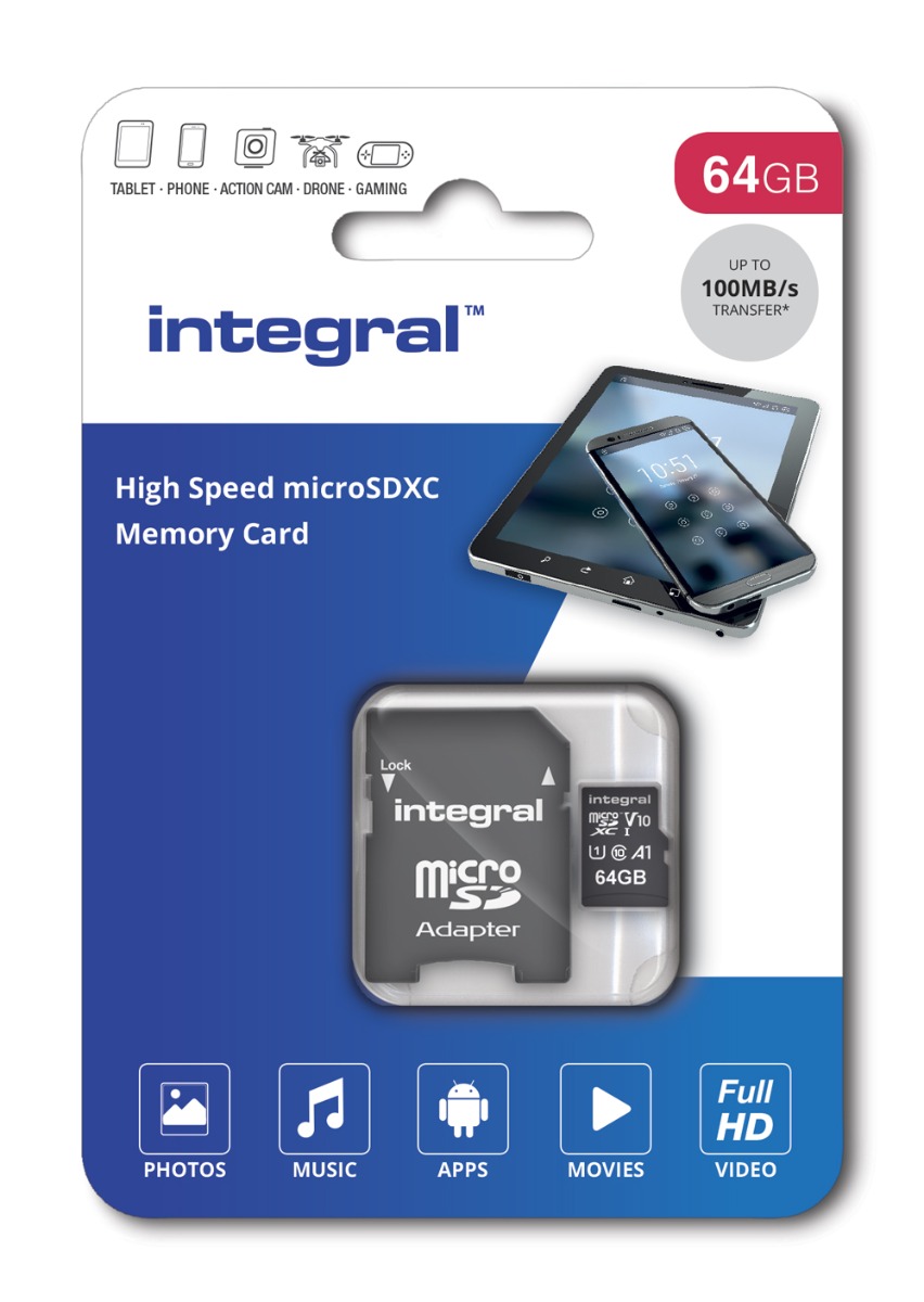 Integral INMSDX64G-100V10 flashgeheugen 64 GB MicroSD UHS-I