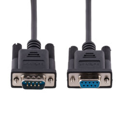 StarTech.com 3m RS232 Serial Null Modem Kabel, Seriële Crossover Kabel met Al-Mylar Afscherming, DB9 Seriële COM Poort Kabel Female naar Male, Compatibel met DTE Apparatuur, Zwart, F/M - Afbeelding 5