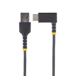 StarTech.com 30cm USB-A naar USB-C Laadkabel, Robuuste Haakse Fast Charge & Sync Kabel, 3A, USB 2.0, TPE Mantel en Aramidevezels - Zwarte USB Oplaadkabel - Afbeelding 4