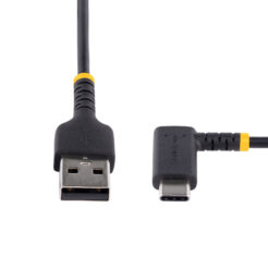StarTech.com 30cm USB-A naar USB-C Laadkabel, Robuuste Haakse Fast Charge & Sync Kabel, 3A, USB 2.0, TPE Mantel en Aramidevezels - Zwarte USB Oplaadkabel - Afbeelding 6