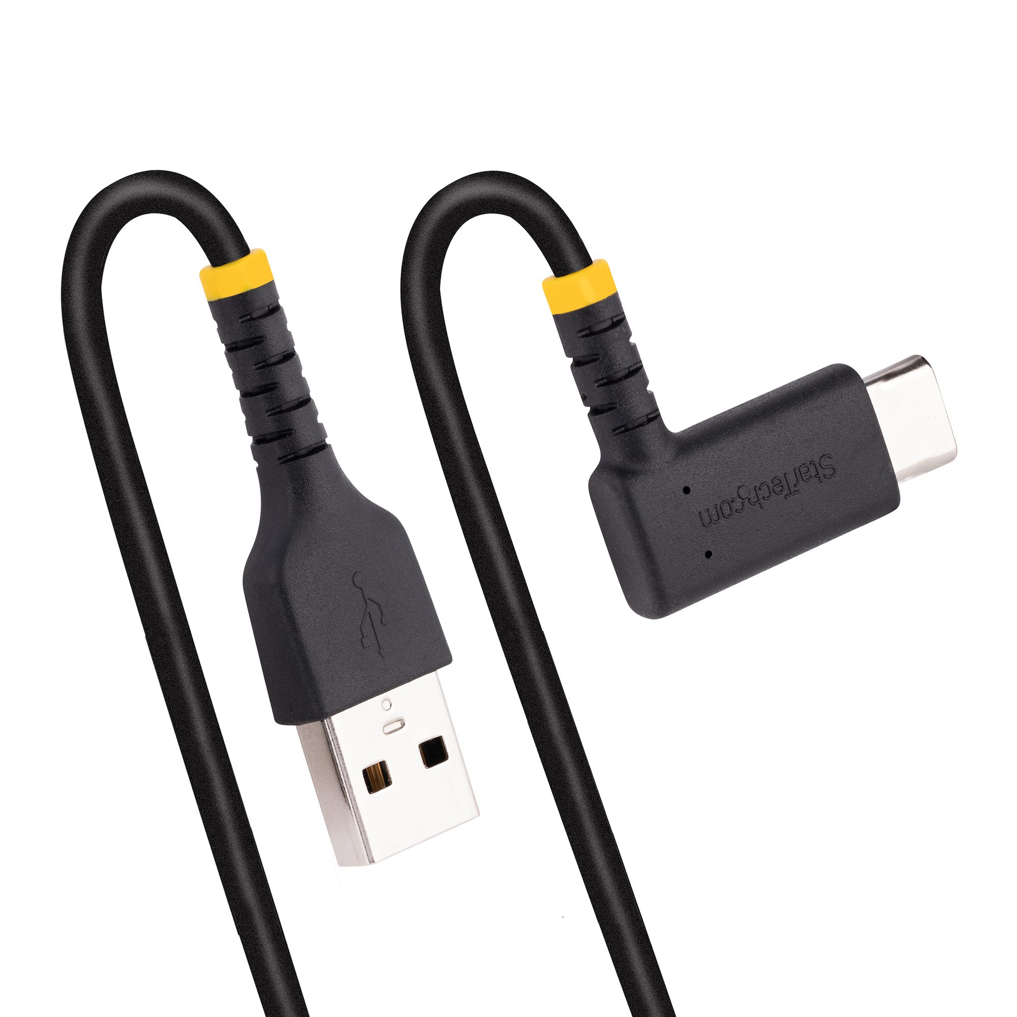 StarTech.com 30cm USB-A naar USB-C Laadkabel, Robuuste Haakse Fast Charge & Sync Kabel, 3A, USB 2.0, TPE Mantel en Aramidevezels - Zwarte USB Oplaadkabel - Afbeelding 7
