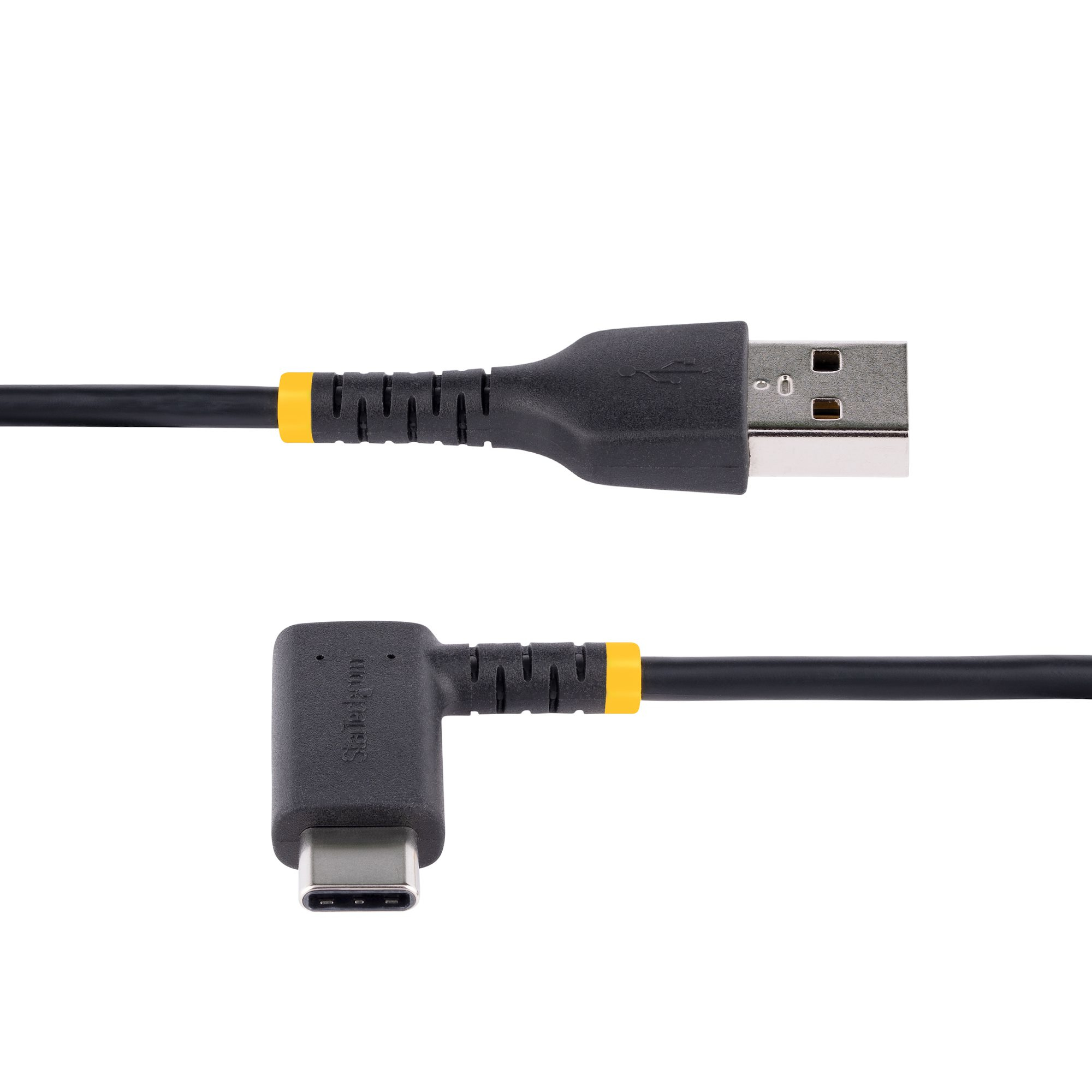 StarTech.com 30cm USB-A naar USB-C Laadkabel, Robuuste Haakse Fast Charge & Sync Kabel, 3A, USB 2.0, TPE Mantel en Aramidevezels - Zwarte USB Oplaadkabel - Afbeelding 5