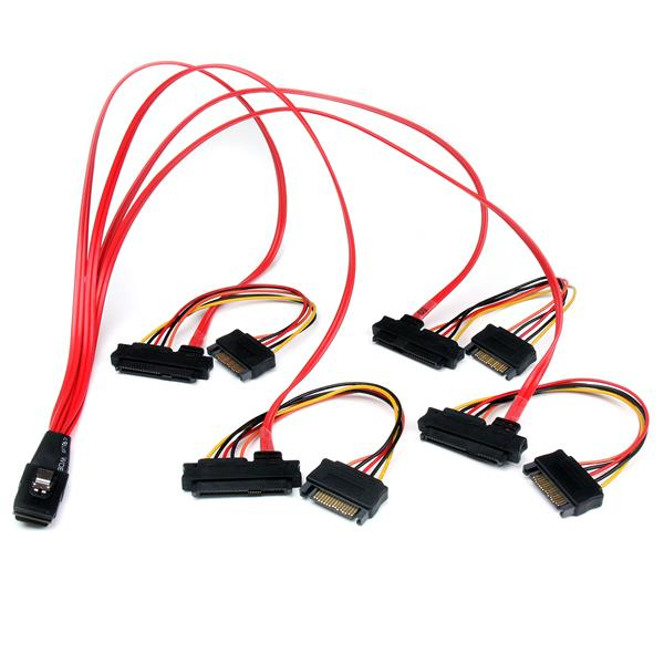 StarTech.com 50cm Interne Serial Attached SCSI Mini SAS Kabel SFF8087 naar 4x SFF8482 - Afbeelding 2