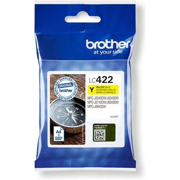 Brother LC-422Y inktcartridge 1 stuk(s) Origineel Geel