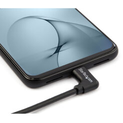 StarTech.com 1m USB-C Laadkabel, Haakse Charge & Sync Type C Laptop Laadkabel, 60W (3A) PD, USB 2.0 - Zwarte USB-C Oplaadkabel - Afbeelding 5