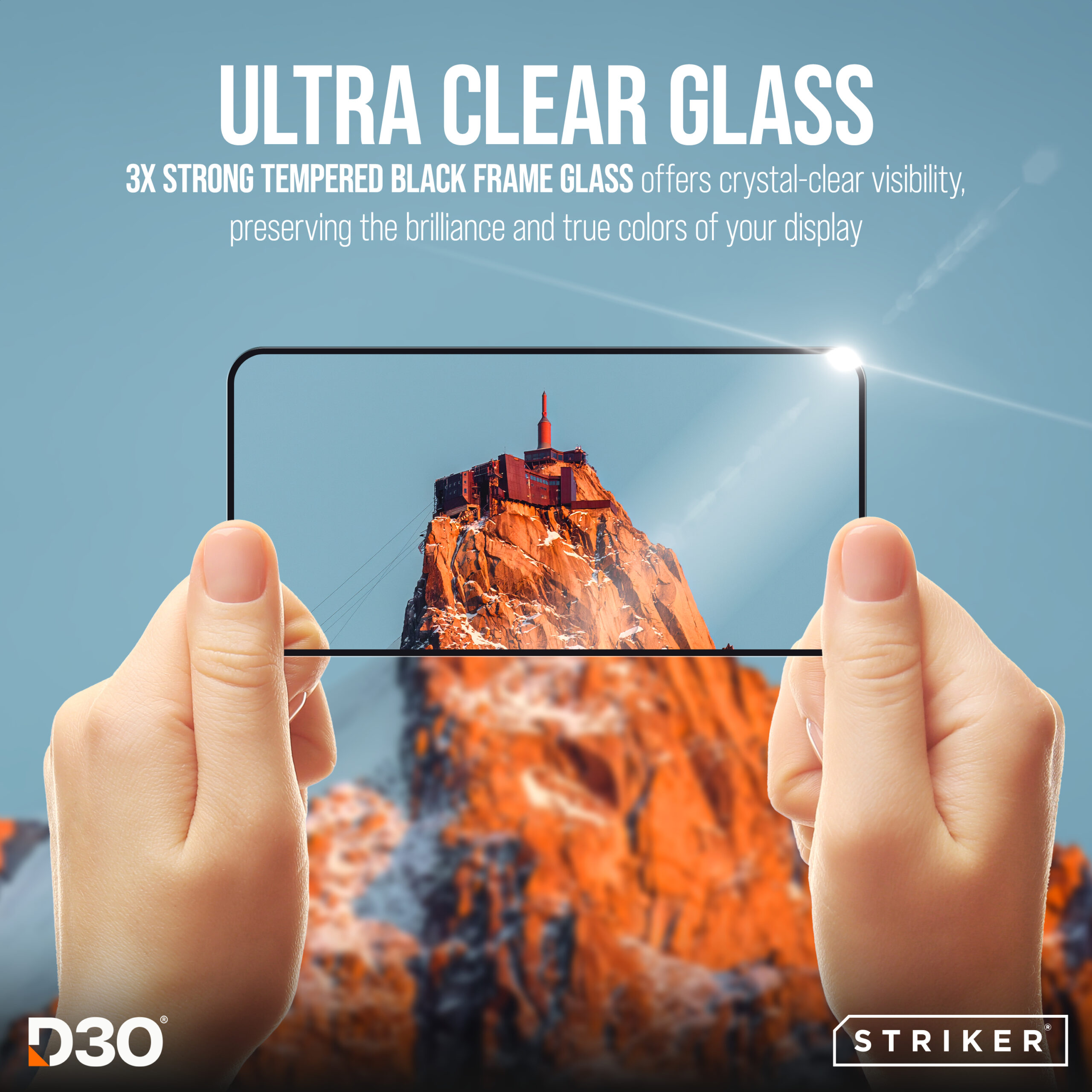 Striker D3O Xtreme Impact Glass Screen Protector - Black Frame - Samsung Galaxy A16 (4G/5G)/A26 5G - Afbeelding 3