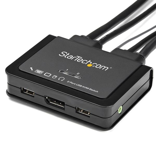 StarTech.com 2-poorts USB 4K 60Hz DisplayPort KVM switch met geïntegreerde kabels - Afbeelding 3