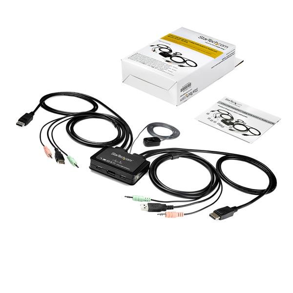 StarTech.com 2-poorts USB 4K 60Hz DisplayPort KVM switch met geïntegreerde kabels - Afbeelding 7