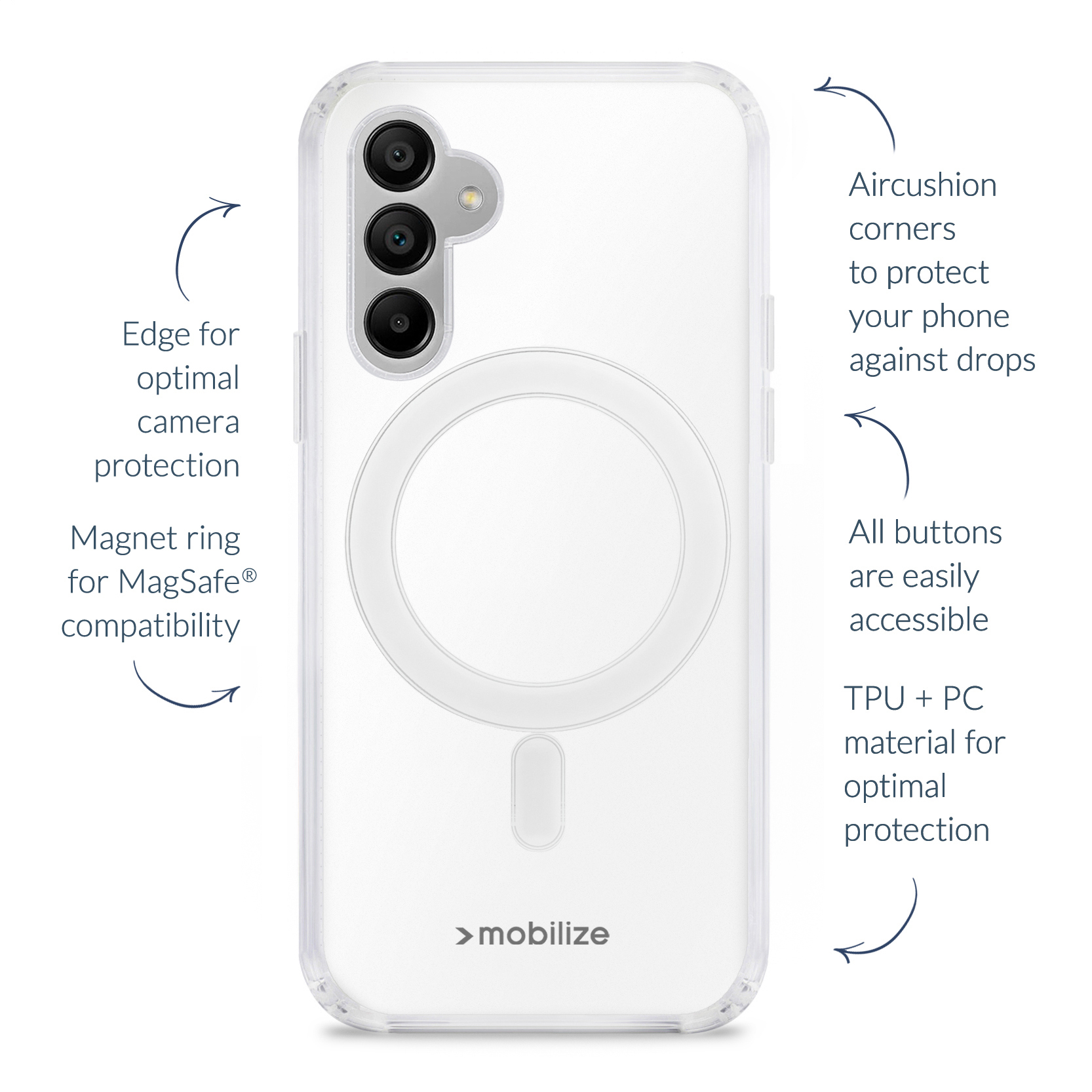 Mobilize Magsafe Compatible Naked Protection Case for Samsung Galaxy S25+ 5G Clear - Afbeelding 2