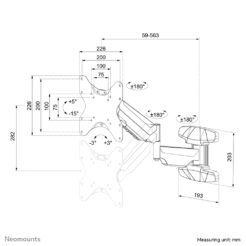 Neomounts WL70-550BL12 Monitor/TV-beugel wand 23-42" - gasveer - full motion - Afbeelding 16