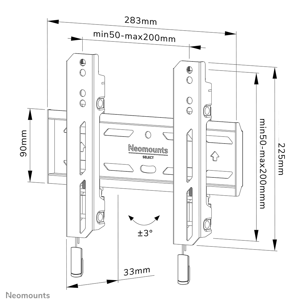 Neomounts WL30S-850BL12 TV-beugel wand 24-65" - vlak - vergrendelbaar - snelle installatie - Afbeelding 20