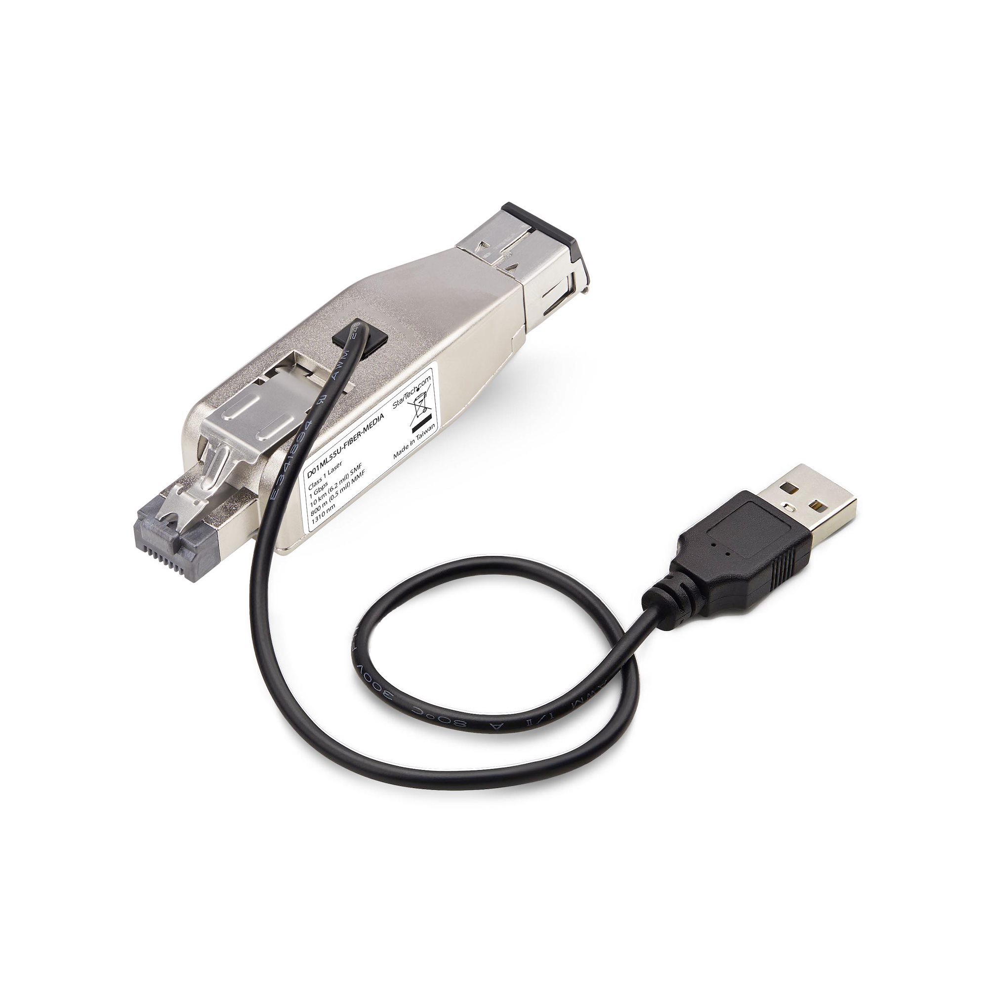 StarTech.com Gigabit Glasvezel naar RJ45 Ethernet Media Converter Dongle, Optisch Singlemode 10km/Multimode 800m, USB Voeding, Compact Ontwerp, Stalen Behuizing, Micro Mini, TAA - Afbeelding 3