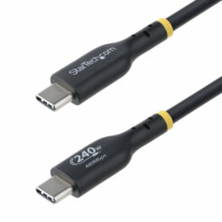 StarTech.com 3m USB-C Laadkabel, Charge & Sync, 240W (5A) PD EPR, USB 2.0, Laptop Type C Laadkabel, USB-IF Gecertificeerd, TPE Mantel - Zwarte USB-C Oplaadkabel