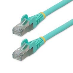 StarTech.com 50cm CAT6a Ethernet Kabel, Aqua, Low Smoke Zero Halogen (LSZH), 10GbE 500MHz 100W PoE++ Snagless RJ-45 S/FTP Netwerk Patch Kabel met Trekontlasting, Fluke Tested/ETL