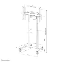 Neomounts FL55-875WH1 TV trolley 55-100" - gemotoriseerd - TÜV - Afbeelding 20