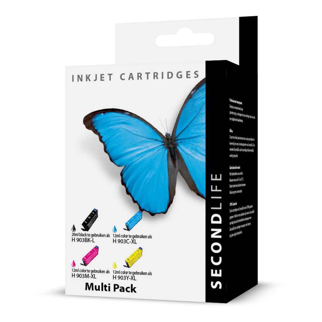 SecondLife - Multipack HP 903 XL BK C M en Y