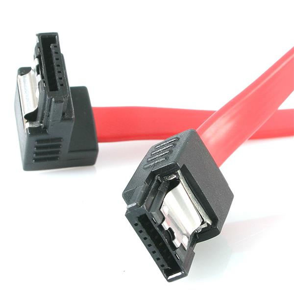 StarTech.com 12" latching sata cable - 1 Right Angle M/M SATA-kabel 0,3 m Rood