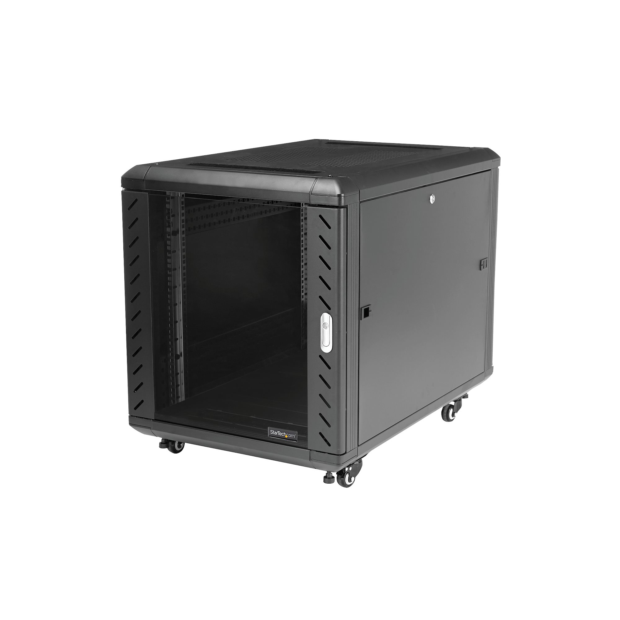 StarTech.com 4 Post 12U Netwerkkast, Vergrendelbare 19" Patchkast voor Computer / AV / IT / Data Apparatuur, Server Rack voor Bureau/Thuis met Wielen & Verstelbare Montagerails - Afbeelding 7