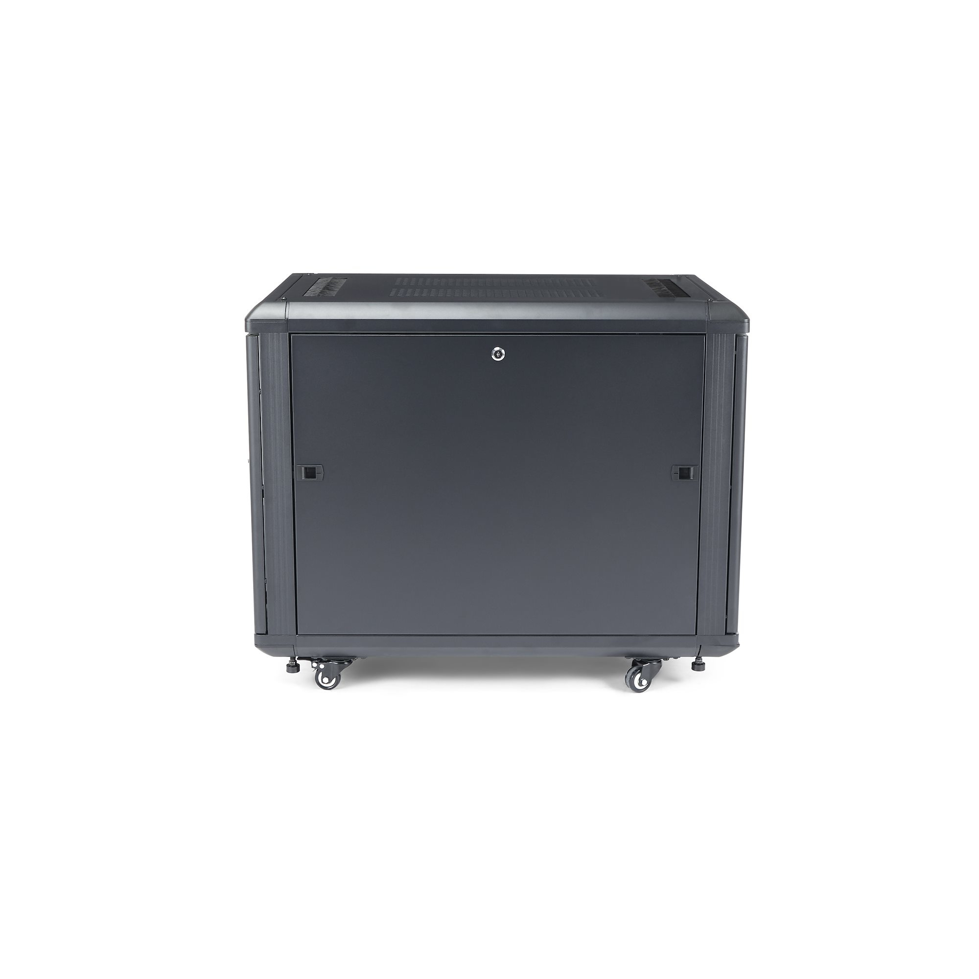 StarTech.com 4 Post 12U Netwerkkast, Vergrendelbare 19" Patchkast voor Computer / AV / IT / Data Apparatuur, Server Rack voor Bureau/Thuis met Wielen & Verstelbare Montagerails - Afbeelding 4