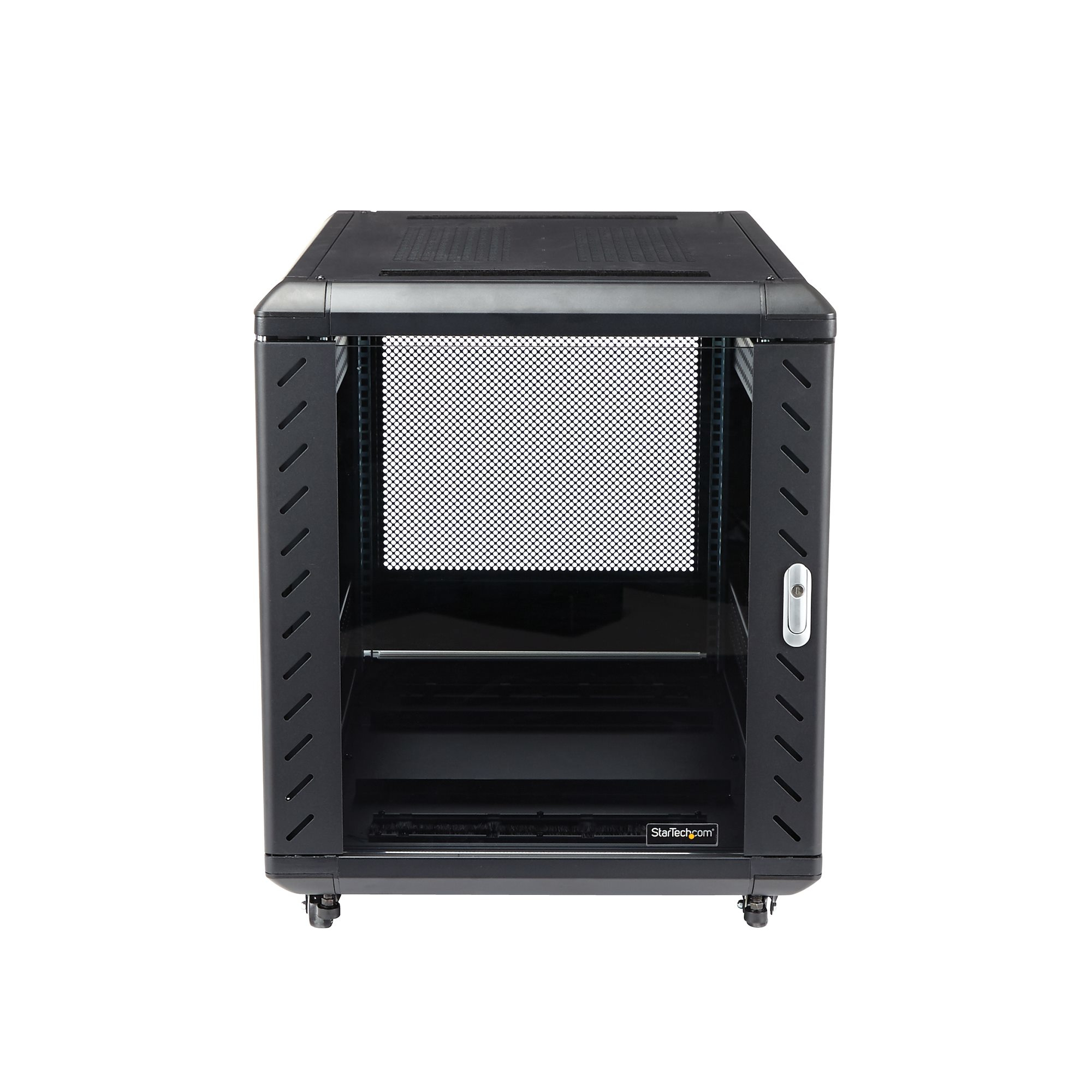 StarTech.com 4 Post 12U Netwerkkast, Vergrendelbare 19" Patchkast voor Computer / AV / IT / Data Apparatuur, Server Rack voor Bureau/Thuis met Wielen & Verstelbare Montagerails - Afbeelding 3