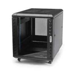 StarTech.com 4 Post 12U Netwerkkast, Vergrendelbare 19" Patchkast voor Computer / AV / IT / Data Apparatuur, Server Rack voor Bureau/Thuis met Wielen & Verstelbare Montagerails