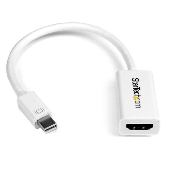 StarTech.com Mini DisplayPort naar HDMI 4K- audio video converter mDP 1.2 naar HDMI actieve adapter voor Mac Book Pro / Mac Book Air wit - Afbeelding 2