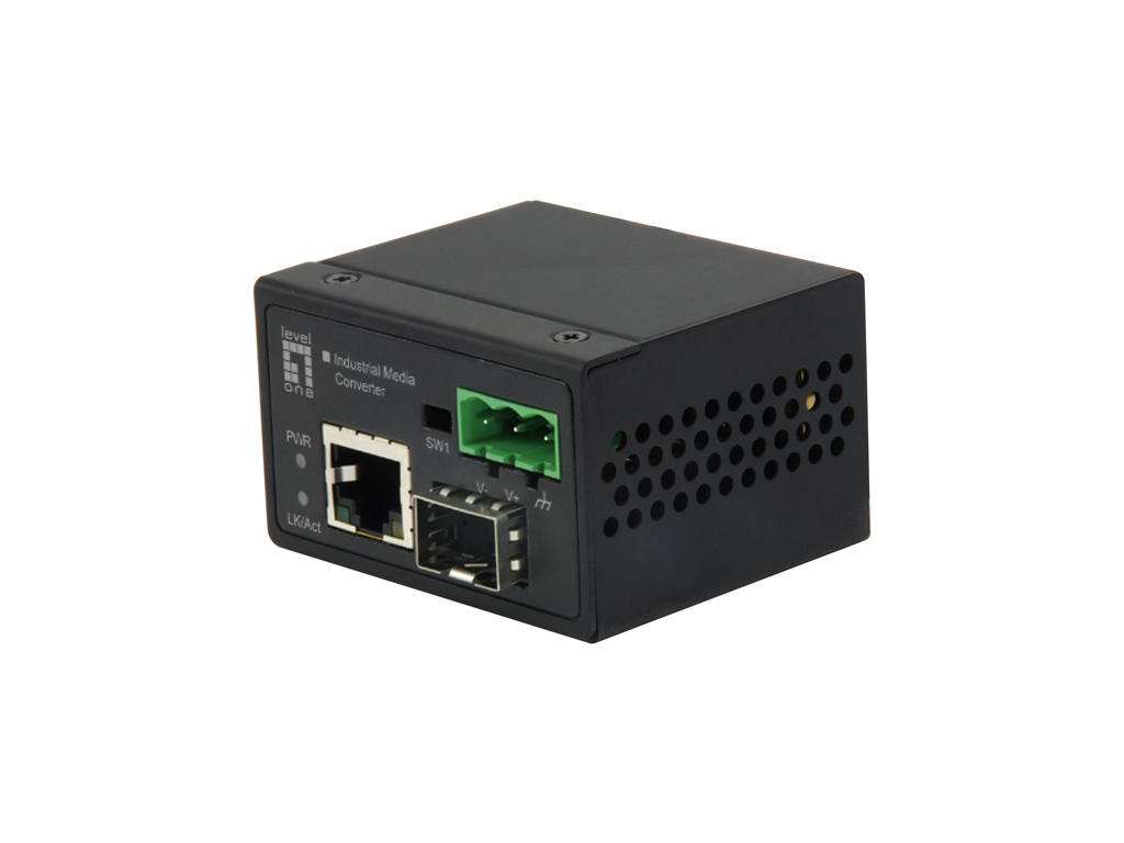 LevelOne IEC-4000 netwerk media converter 100 Mbit/s Zwart