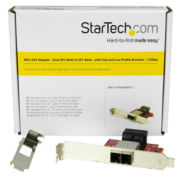 StarTech.com Mini-SAS adapter dual SFF-8643 naar SFF-8644 full/low-profile steunen 12Gbps - Afbeelding 6
