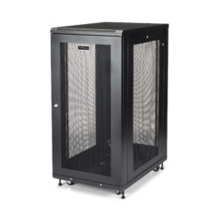 StarTech.com 4 Post 24U Netwerkkast, Vergrendelbare 19" Patchkast voor Computer / AV / IT / Data Apparatuur, Server Rack voor Bureau/Thuis met Wielen & Verstelbare Montagerails