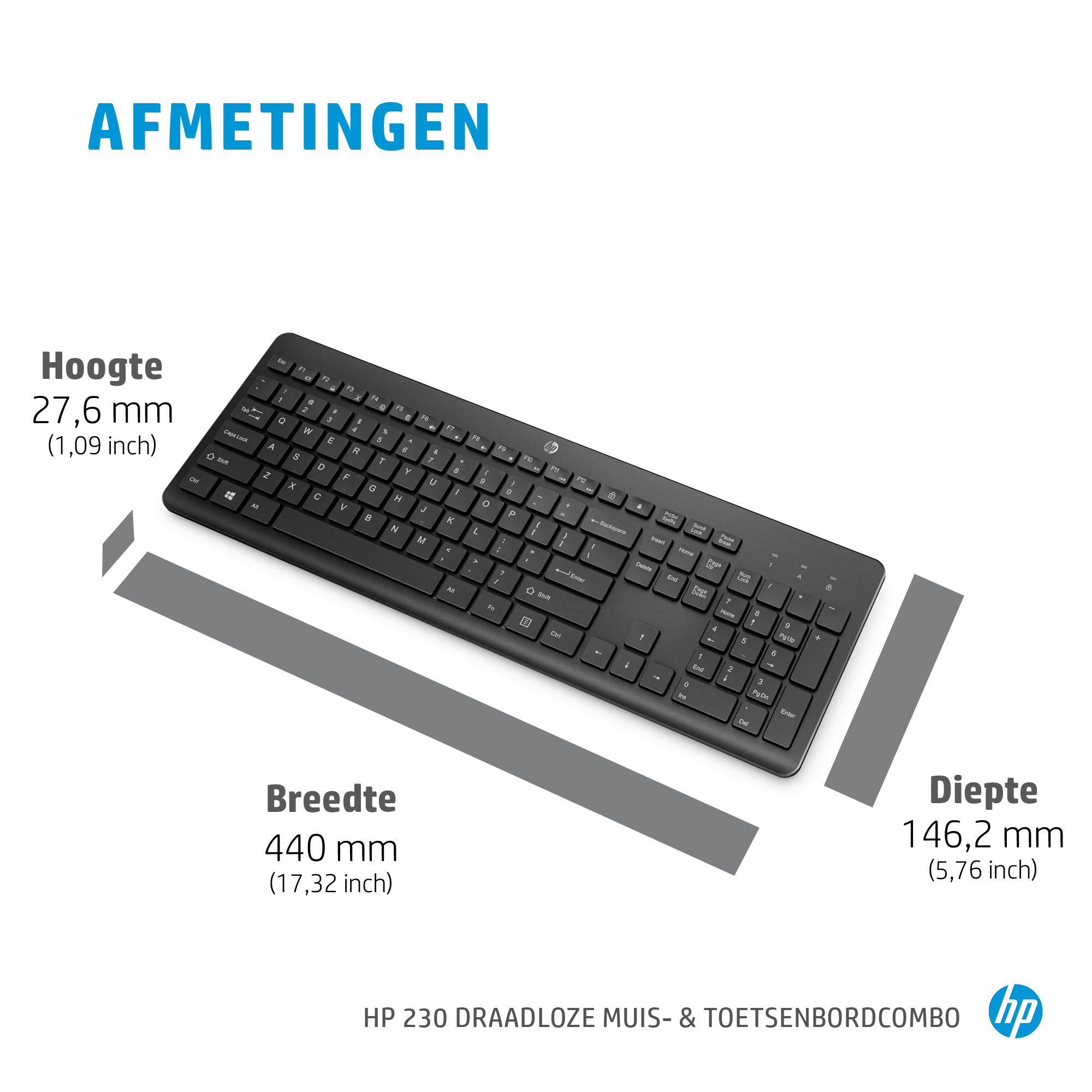 HP 230 draadloze muis- en toetsenbordcombo - Afbeelding 9