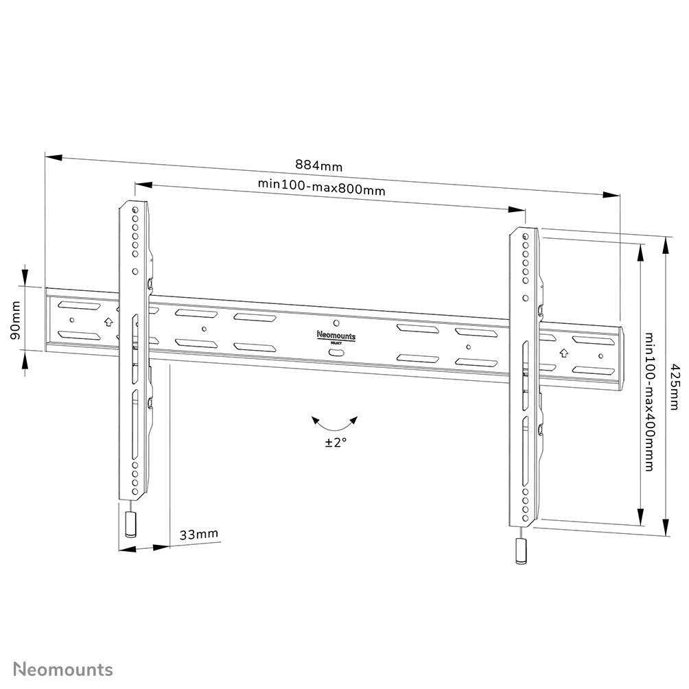 Neomounts WL30S-850BL18 TV-beugel wand 43-86" - vlak - vergrendelbaar - snelle installatie - Afbeelding 21