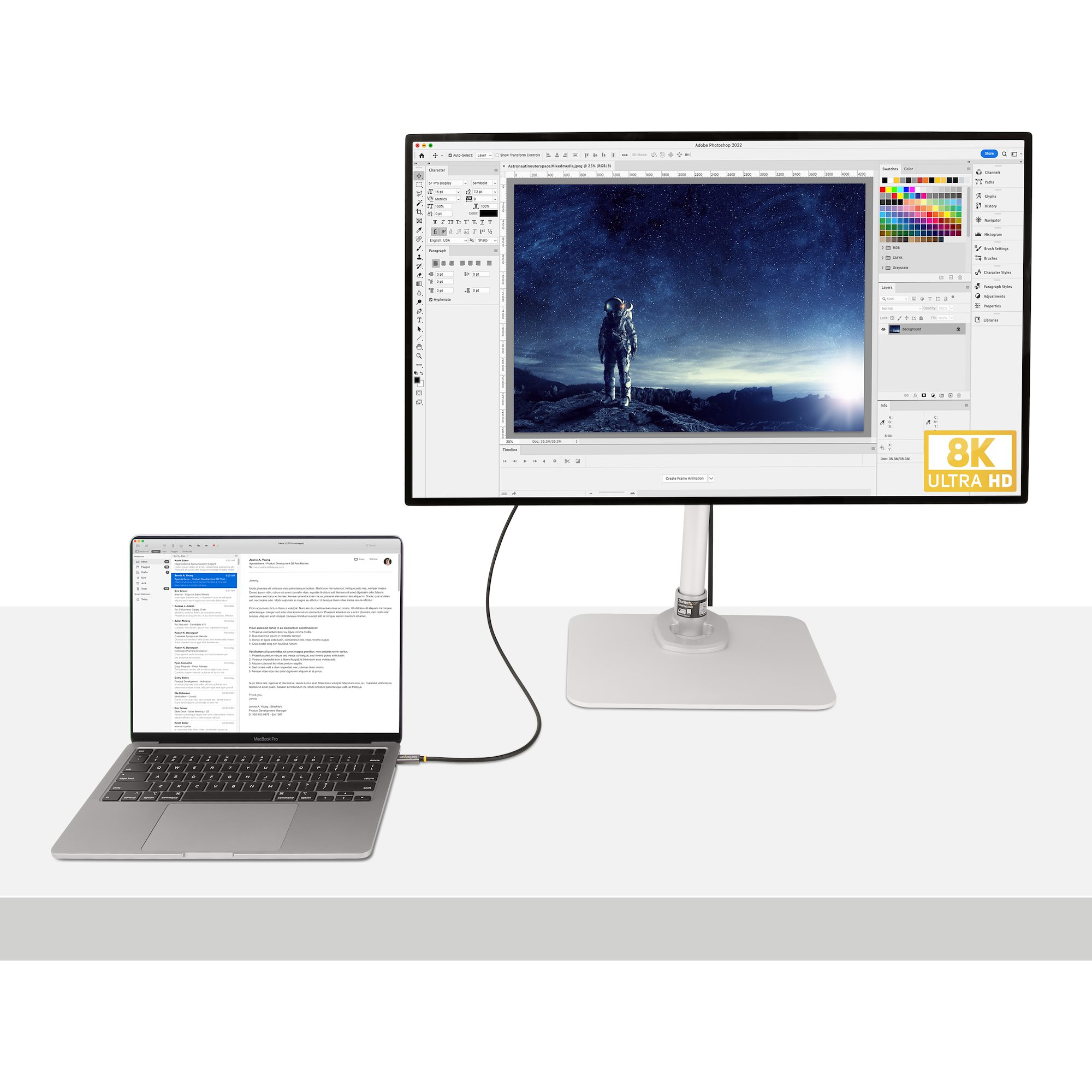 StarTech.com 1m USB4 40Gbps Kabel, 100W (5A) Power Delivery, 8K 120Hz / 4K 240Hz DP Alt Mode, USB-IF Gecertificeerde USB-C Kabel - Thunderbolt Compatibel - Afbeelding 8