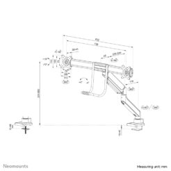 Neomounts DS75-450BL2 Monitorarm 17-32" - gasveer - Topfix - 180°-stop - Afbeelding 21